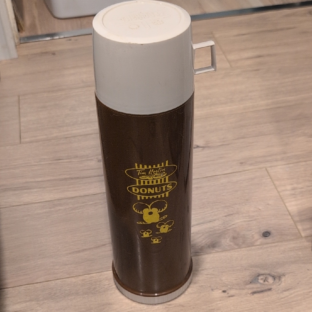 Tim Horton Brown Thermos with White Lid